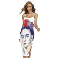 Magdalena Carmen Frida Kahlo Print Cross Back Cami Dress