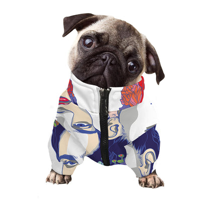 Magdalena Carmen Frida Kahlo Print Dog Zip Up Jacket