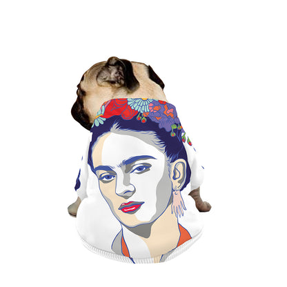 Magdalena Carmen Frida Kahlo Print Dog Zip Up Jacket