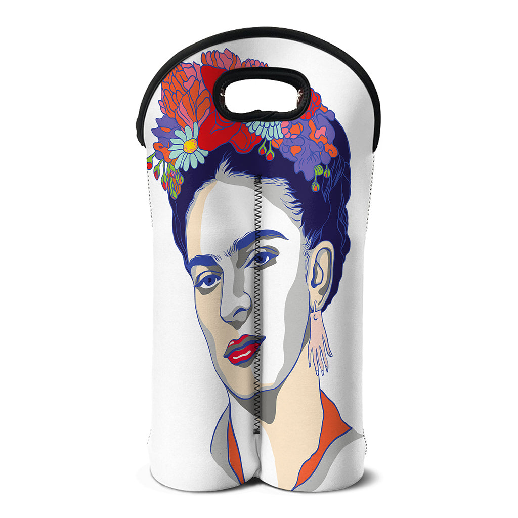 Magdalena Carmen Frida Kahlo Print Double Neoprene Wine Tote