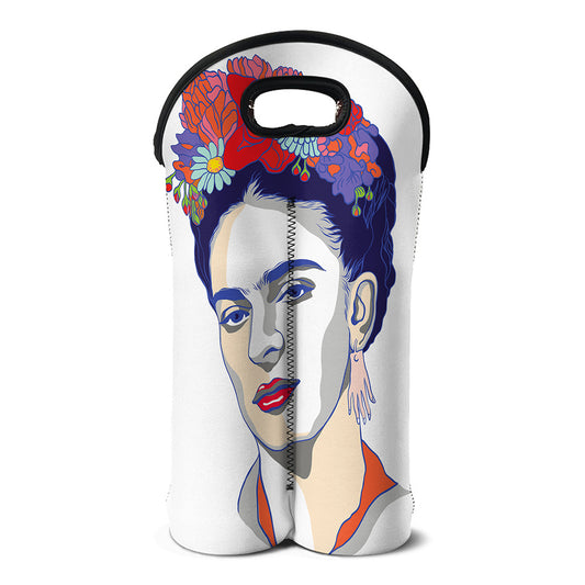 Magdalena Carmen Frida Kahlo Print Double Neoprene Wine Tote