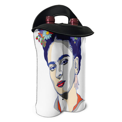 Magdalena Carmen Frida Kahlo Print Double Neoprene Wine Tote