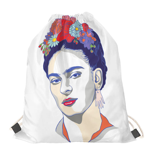 Magdalena Carmen Frida Kahlo Print Drawstring Bag
