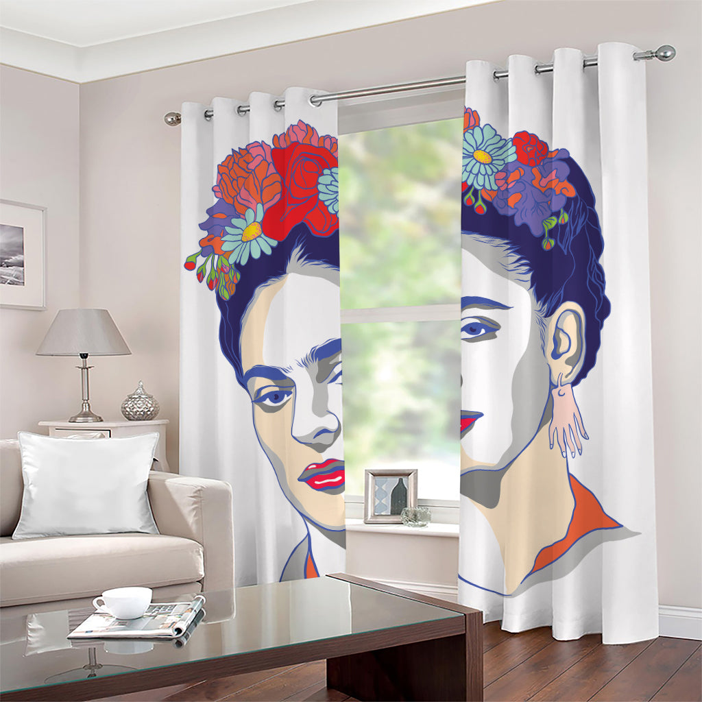 Magdalena Carmen Frida Kahlo Print Grommet Curtains