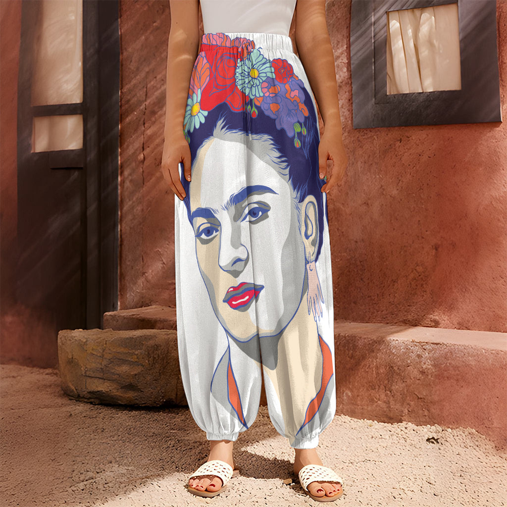 Magdalena Carmen Frida Kahlo Print Harem Pants