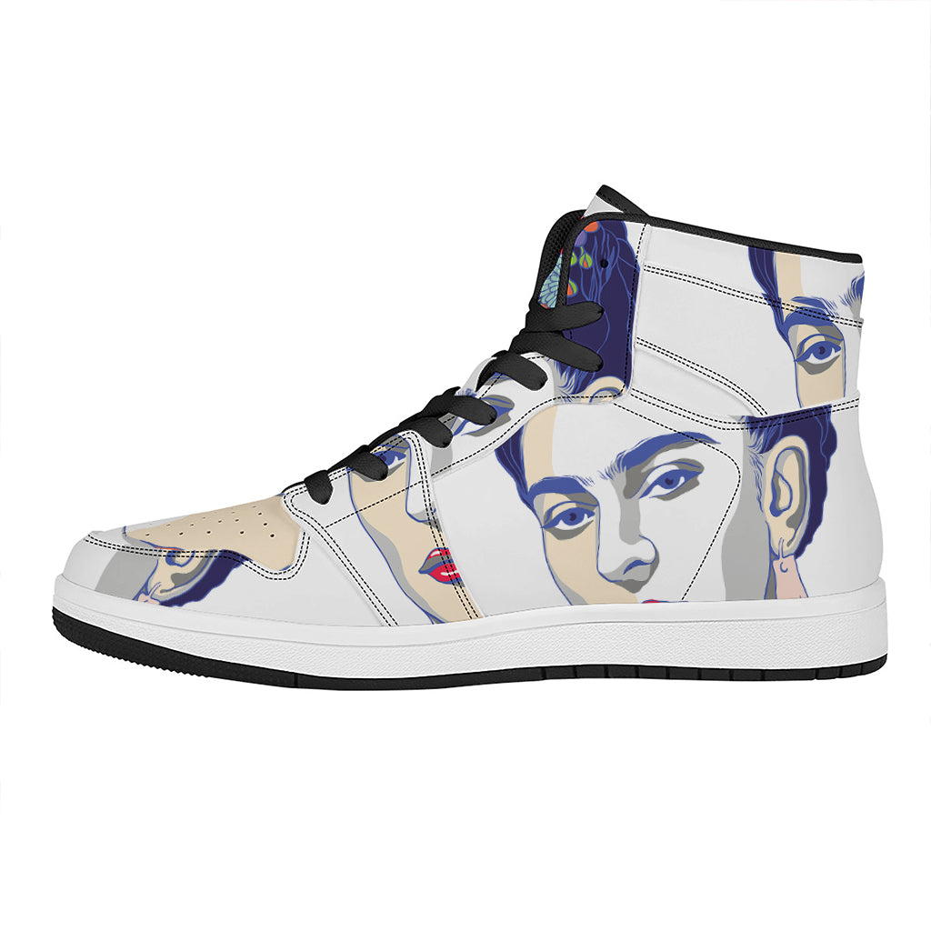 Magdalena Carmen Frida Kahlo Print High Top Leather Sneakers