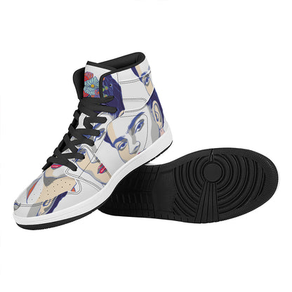Magdalena Carmen Frida Kahlo Print High Top Leather Sneakers