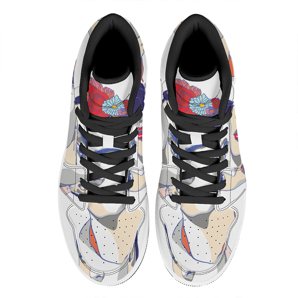 Magdalena Carmen Frida Kahlo Print High Top Leather Sneakers