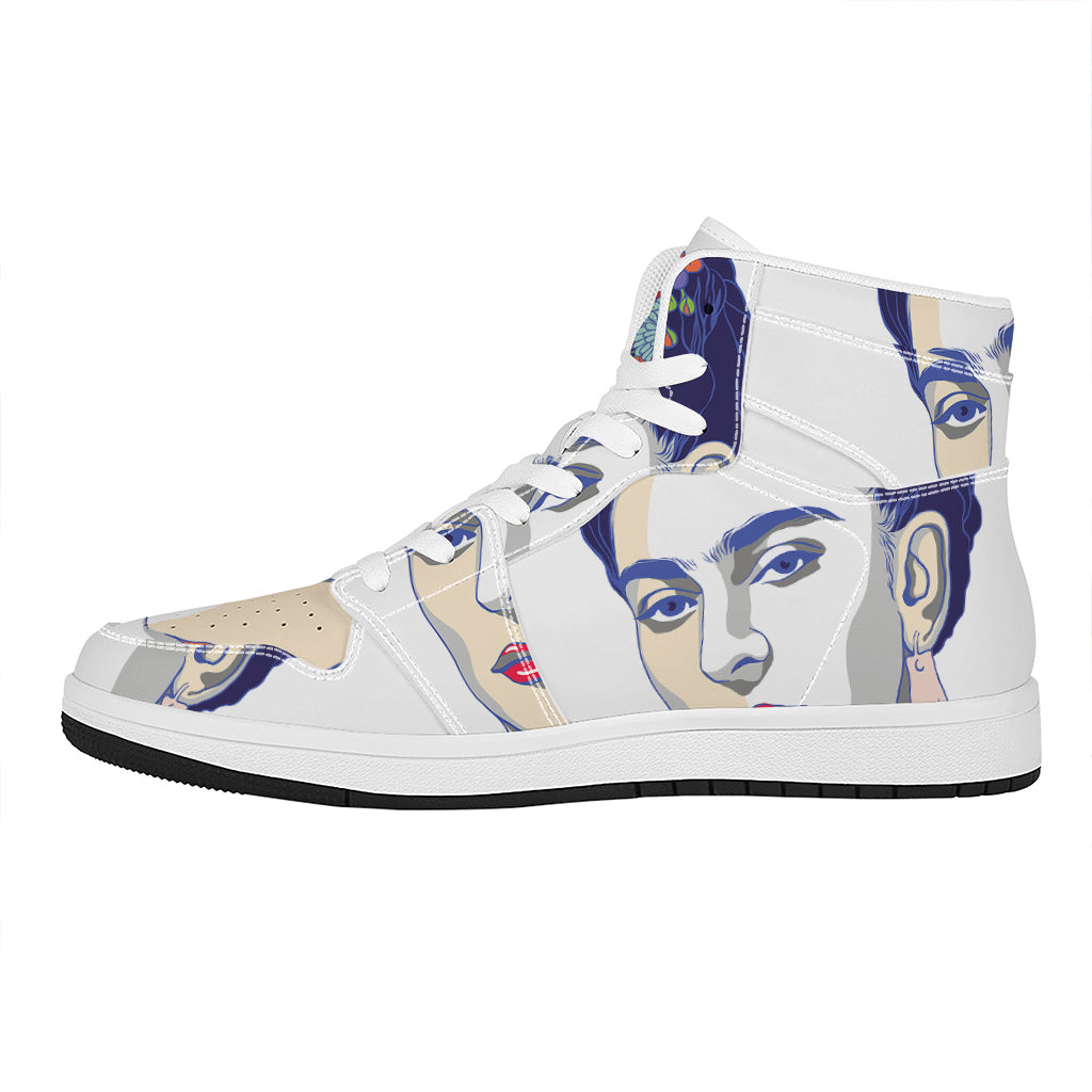 Magdalena Carmen Frida Kahlo Print High Top Leather Sneakers