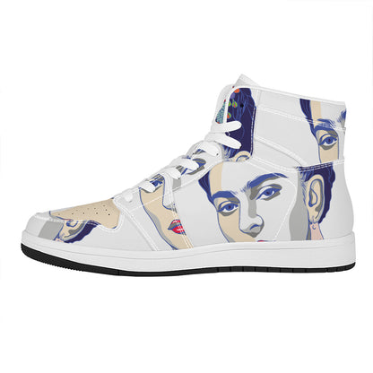 Magdalena Carmen Frida Kahlo Print High Top Leather Sneakers