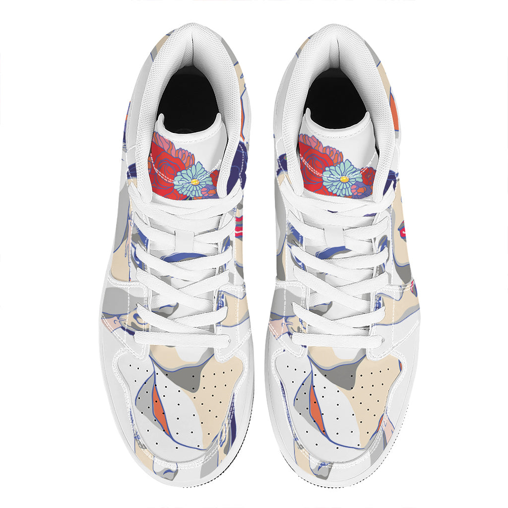 Magdalena Carmen Frida Kahlo Print High Top Leather Sneakers