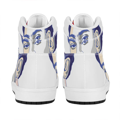 Magdalena Carmen Frida Kahlo Print High Top Leather Sneakers