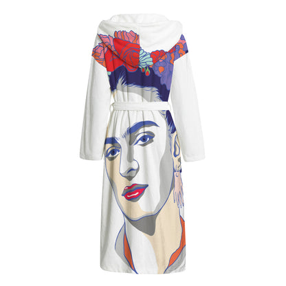 Magdalena Carmen Frida Kahlo Print Hooded Bathrobe