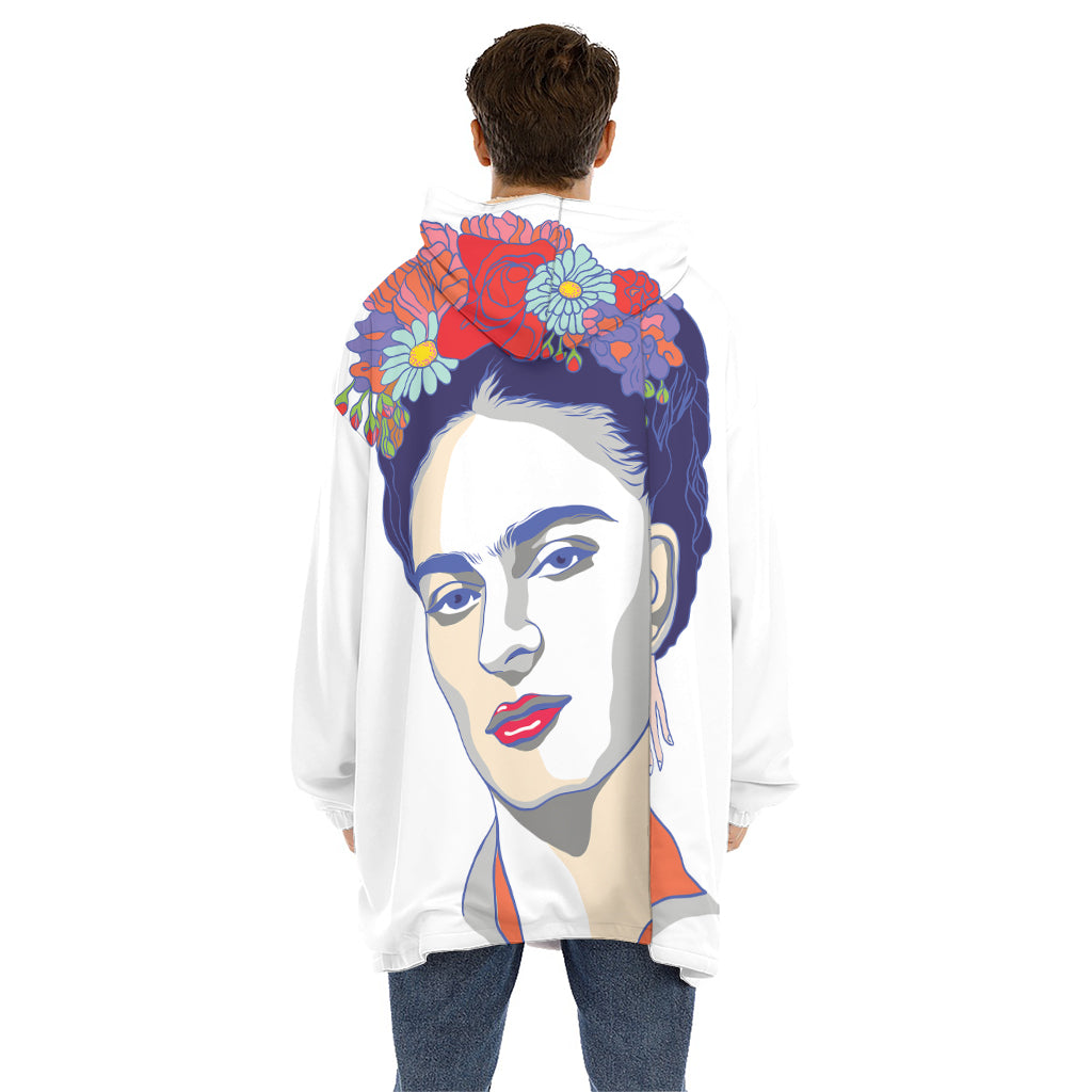 Magdalena Carmen Frida Kahlo Print Hoodie Blanket