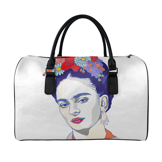 Magdalena Carmen Frida Kahlo Print Leather Duffle Bag
