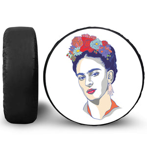 Magdalena Carmen Frida Kahlo Print Leather Spare Tire Cover