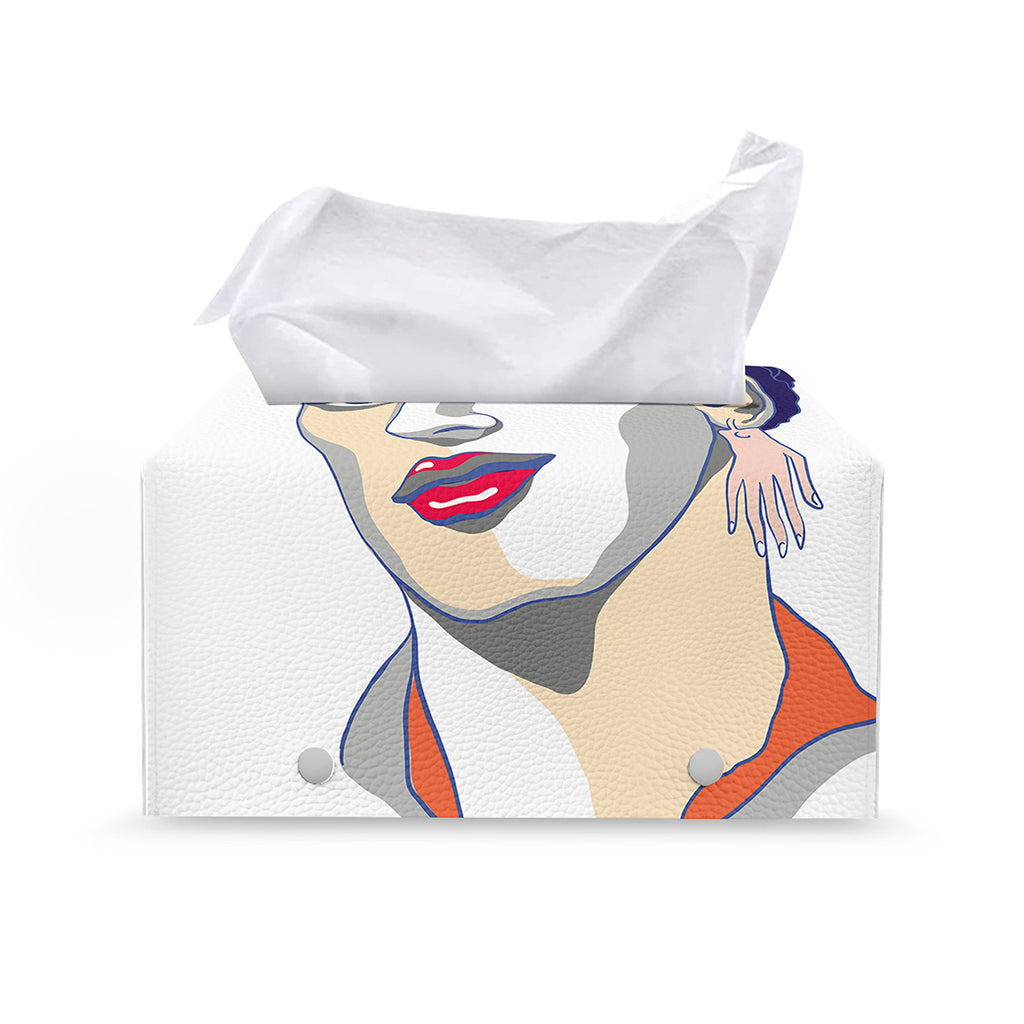 Magdalena Carmen Frida Kahlo Print Leather Tissue Box Cover
