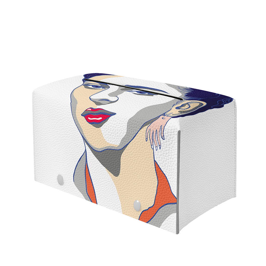 Magdalena Carmen Frida Kahlo Print Leather Tissue Box Cover