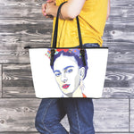 Magdalena Carmen Frida Kahlo Print Leather Tote Bag