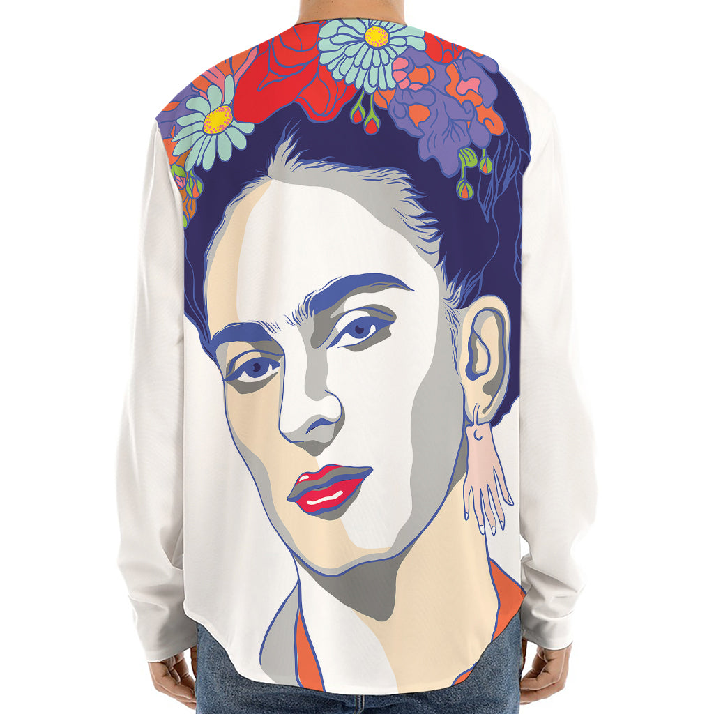 Magdalena Carmen Frida Kahlo Print Long Sleeve Baseball Jersey
