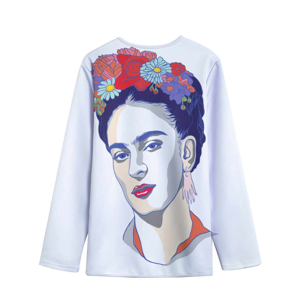 Magdalena Carmen Frida Kahlo Print Long Sleeve Short Coat