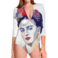 Magdalena Carmen Frida Kahlo Print Long Sleeve Swimsuit