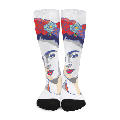 Magdalena Carmen Frida Kahlo Print Long Socks