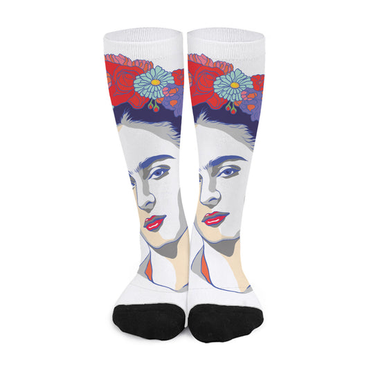 Magdalena Carmen Frida Kahlo Print Long Socks