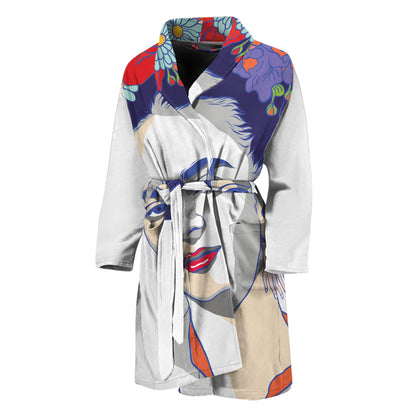 Magdalena Carmen Frida Kahlo Print Men's Bathrobe