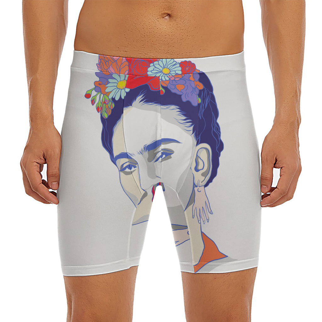 Magdalena Carmen Frida Kahlo Print Men's Long Boxer Briefs