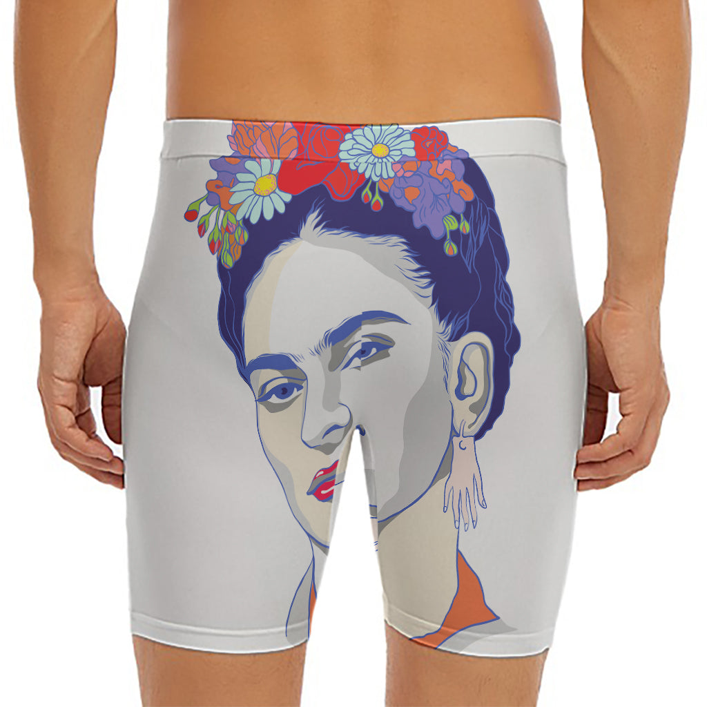 Magdalena Carmen Frida Kahlo Print Men's Long Boxer Briefs
