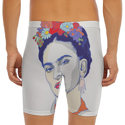 Magdalena Carmen Frida Kahlo Print Men's Long Boxer Briefs