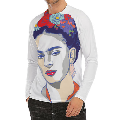 Magdalena Carmen Frida Kahlo Print Men's Long Sleeve Rash Guard