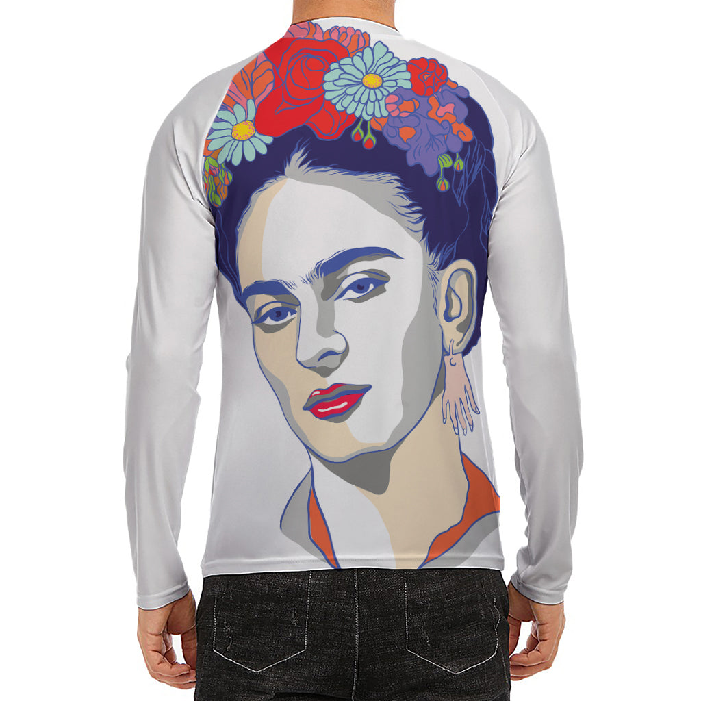 Magdalena Carmen Frida Kahlo Print Men's Long Sleeve Rash Guard