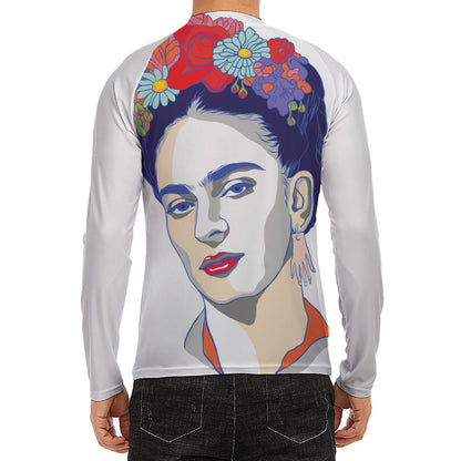 Magdalena Carmen Frida Kahlo Print Men's Long Sleeve Rash Guard
