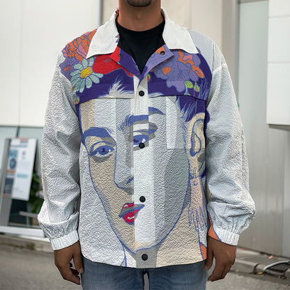Magdalena Carmen Frida Kahlo Print Men's Shirt Jacket