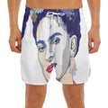 Magdalena Carmen Frida Kahlo Print Men's Split Running Shorts