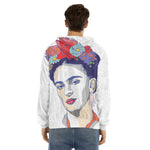 Magdalena Carmen Frida Kahlo Print Men's Velvet Pullover Hoodie
