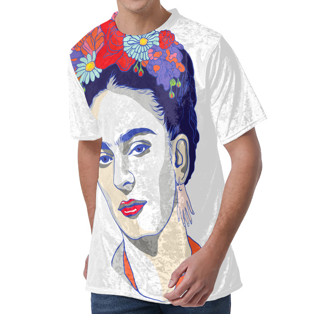 Magdalena Carmen Frida Kahlo Print Men's Velvet T-Shirt