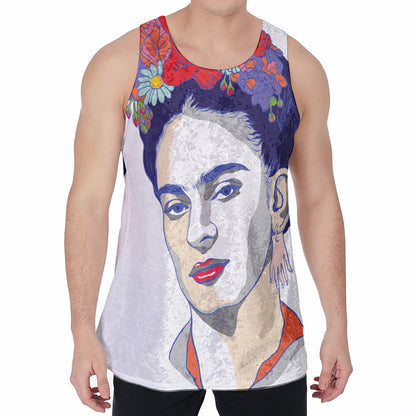 Magdalena Carmen Frida Kahlo Print Men's Velvet Tank Top