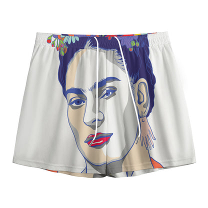 Magdalena Carmen Frida Kahlo Print Mesh Shorts