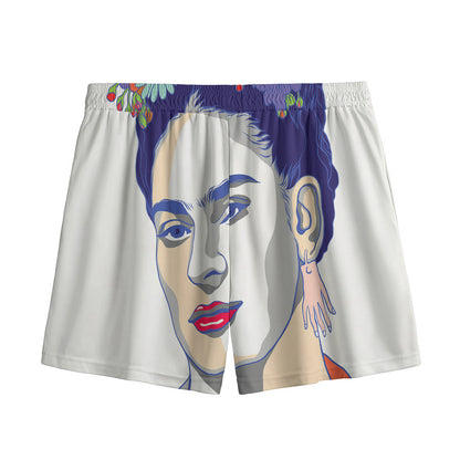 Magdalena Carmen Frida Kahlo Print Mesh Shorts