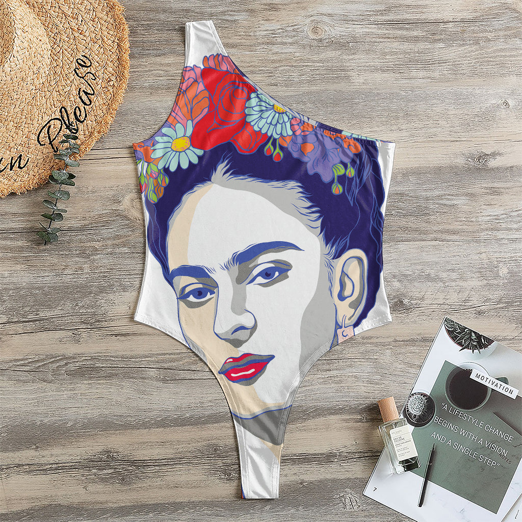 Magdalena Carmen Frida Kahlo Print One Shoulder Bodysuit