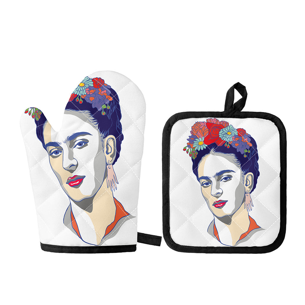 Magdalena Carmen Frida Kahlo Print Oven Mitt And Pot Holder Set