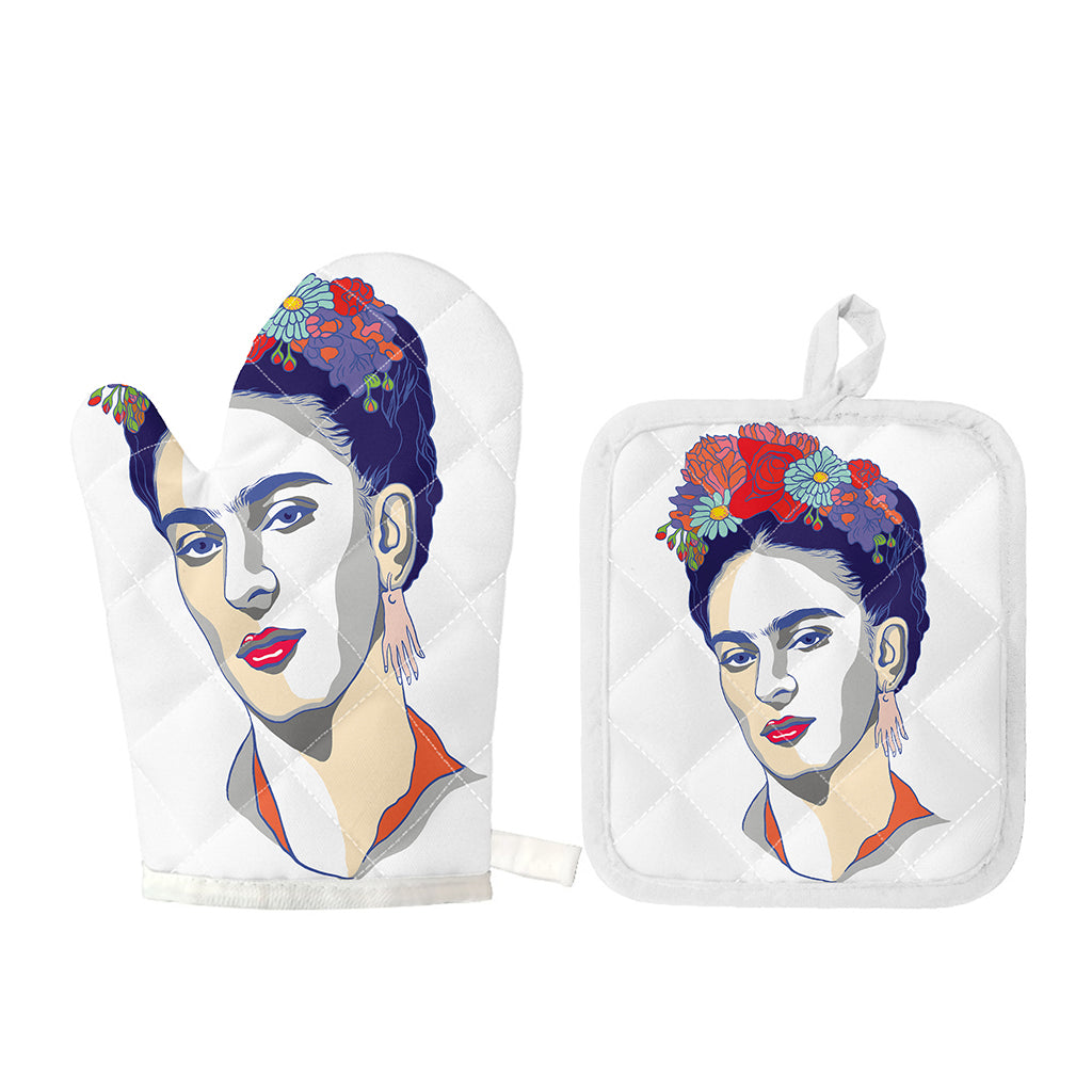 Magdalena Carmen Frida Kahlo Print Oven Mitt And Pot Holder Set