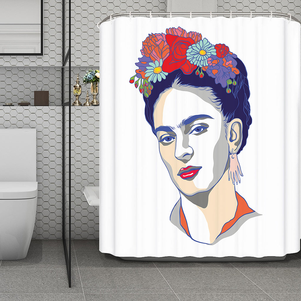 Magdalena Carmen Frida Kahlo Print Polyester Shower Curtain