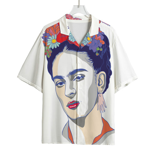 Magdalena Carmen Frida Kahlo Print Rayon Hawaiian Shirt