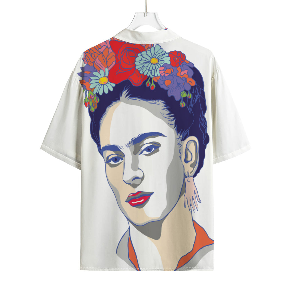 Magdalena Carmen Frida Kahlo Print Rayon Hawaiian Shirt