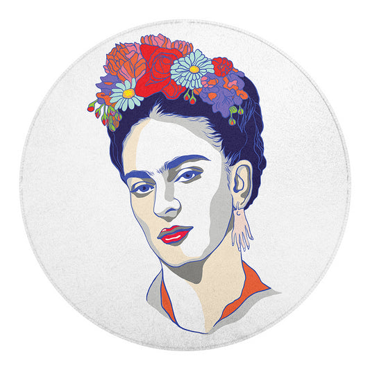 Magdalena Carmen Frida Kahlo Print Round Blanket