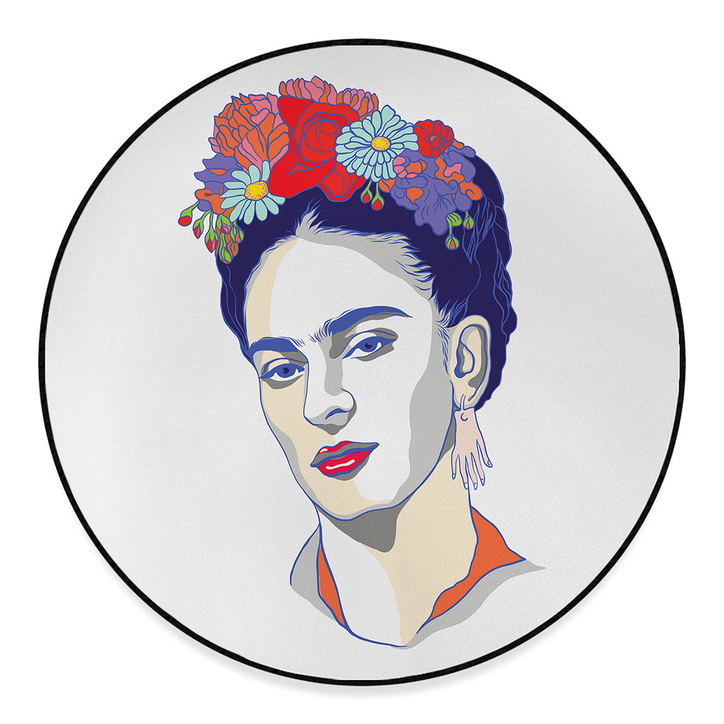 Magdalena Carmen Frida Kahlo Print Round Floor Mat